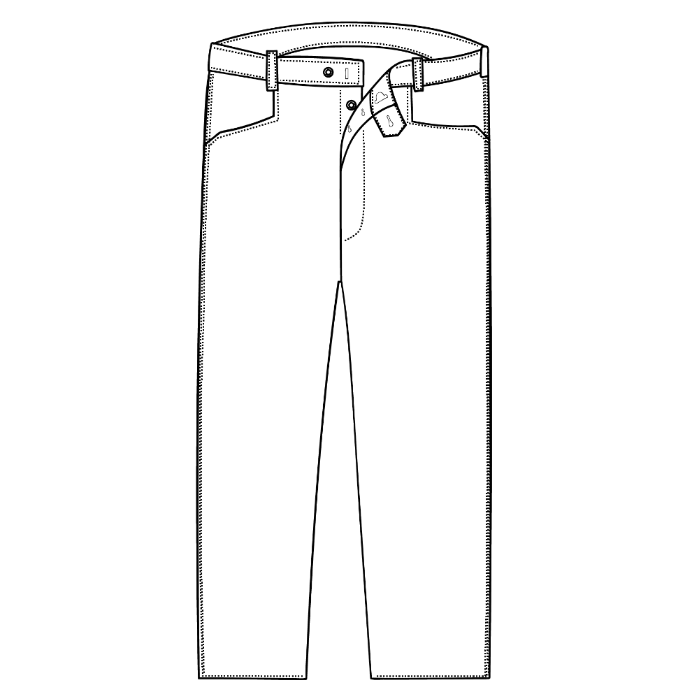 Dessin technique du pantalon de Gardian Vincent et Mireille