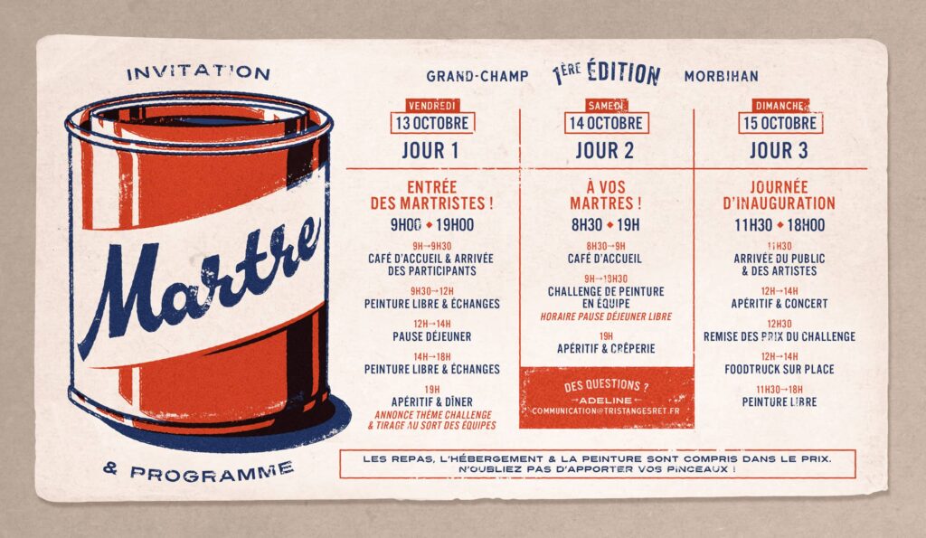 Programme de l'évènement Martre Peinture Première Édition